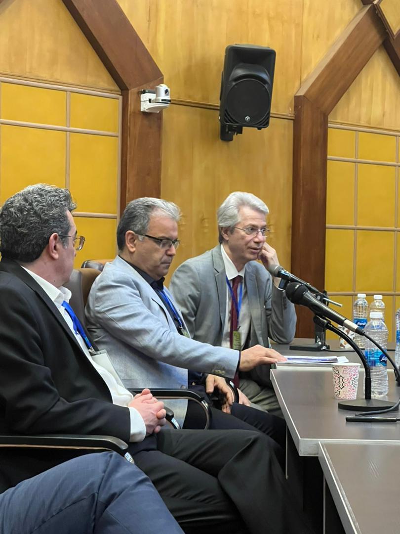 Dr. Kouchek speaking at a medical conference